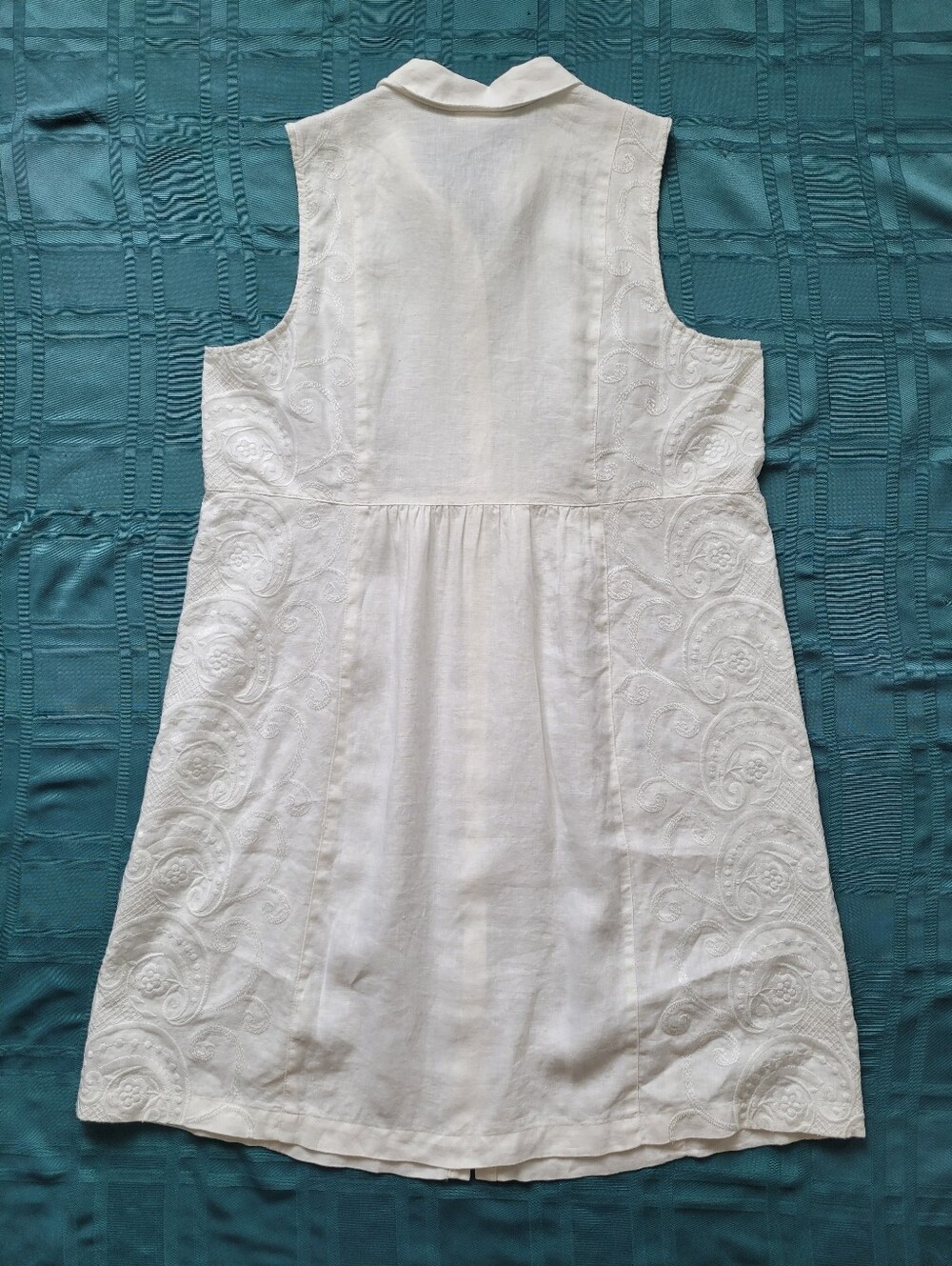 J. Jill White Sleeveless Button-Front Linen Dress - Picture 6 of 10